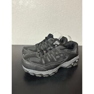 Skechers Black Work Cankton Steel Toe Shoes Men 11 Leather Outdoor Memory Foam